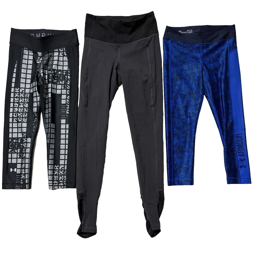 Lot Of 3 Under Armour Lucy‎  Womens Compression Leggings Pants Heat Gear Size S